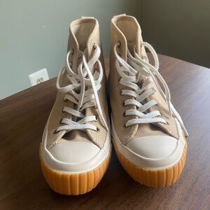 J Crew Canvas High-Top Sneakers